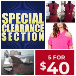 💥CLEARANCE SECTION💥       5 for $40